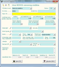 Unos osnovnog sredstva